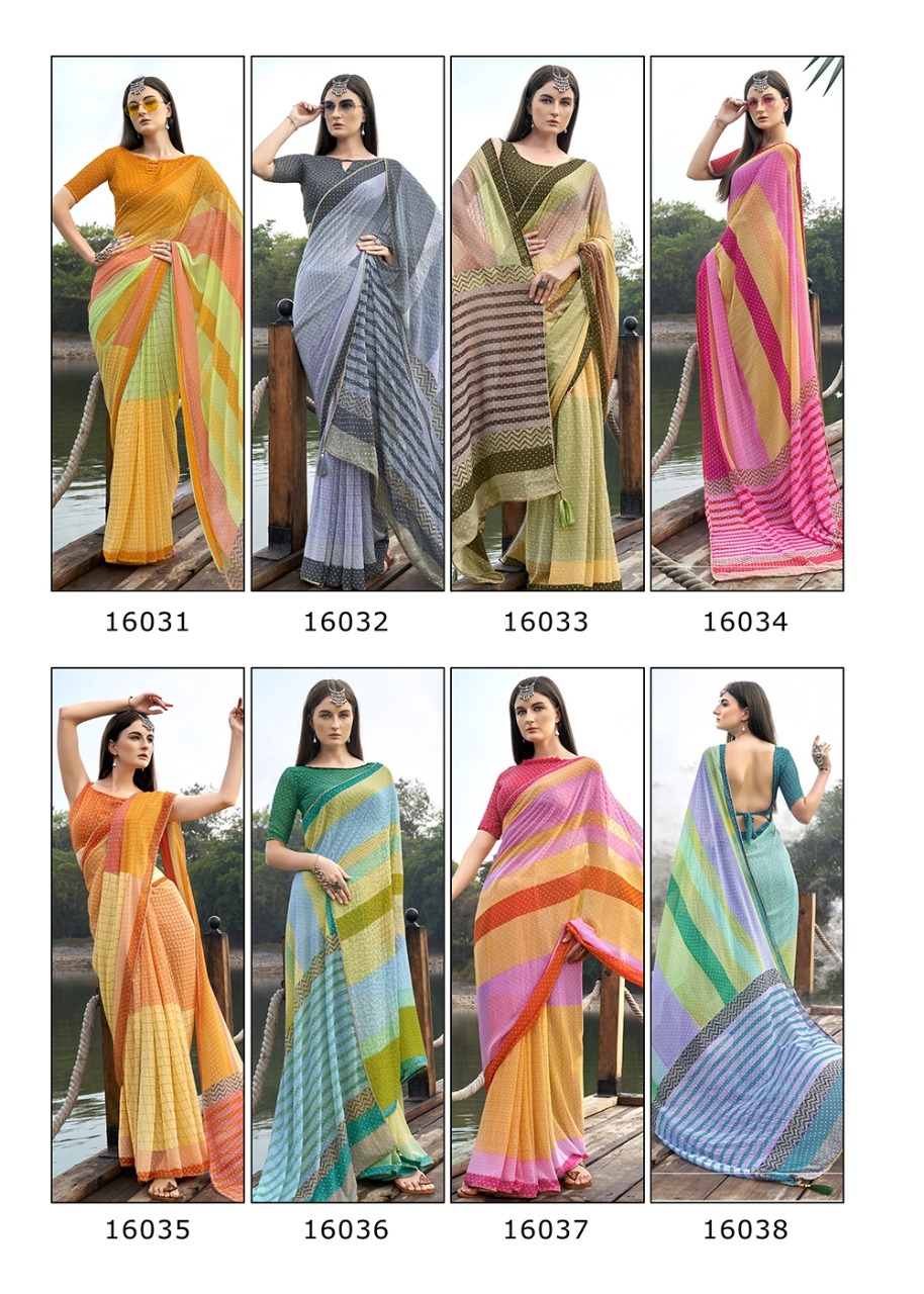 vallabhi print saadgi georgette decent print saree catalog