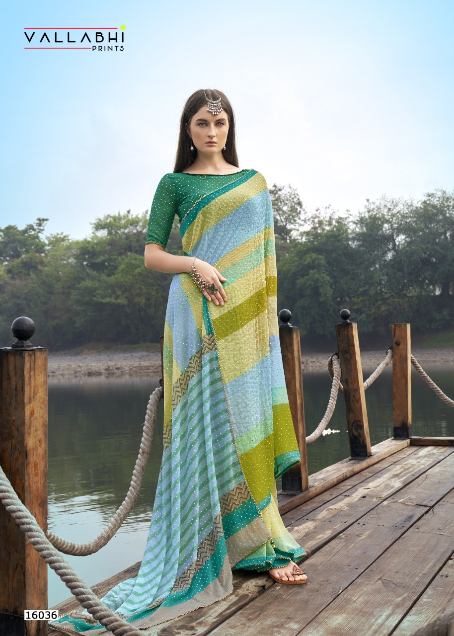 vallabhi print saadgi georgette decent print saree catalog