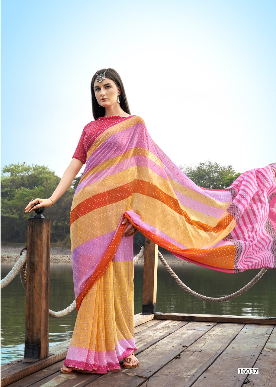 vallabhi print saadgi georgette decent print saree catalog