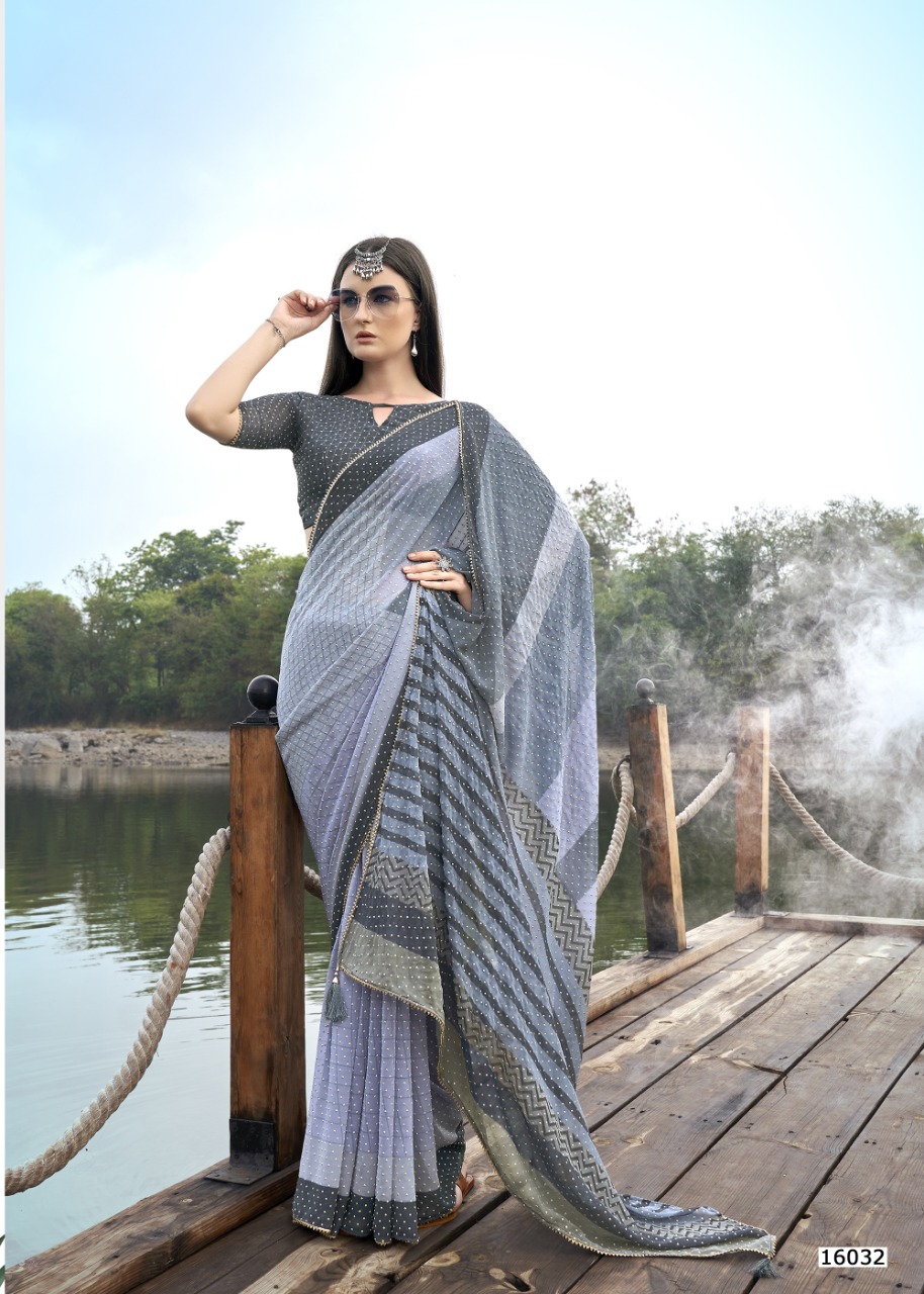 vallabhi print saadgi georgette decent print saree catalog