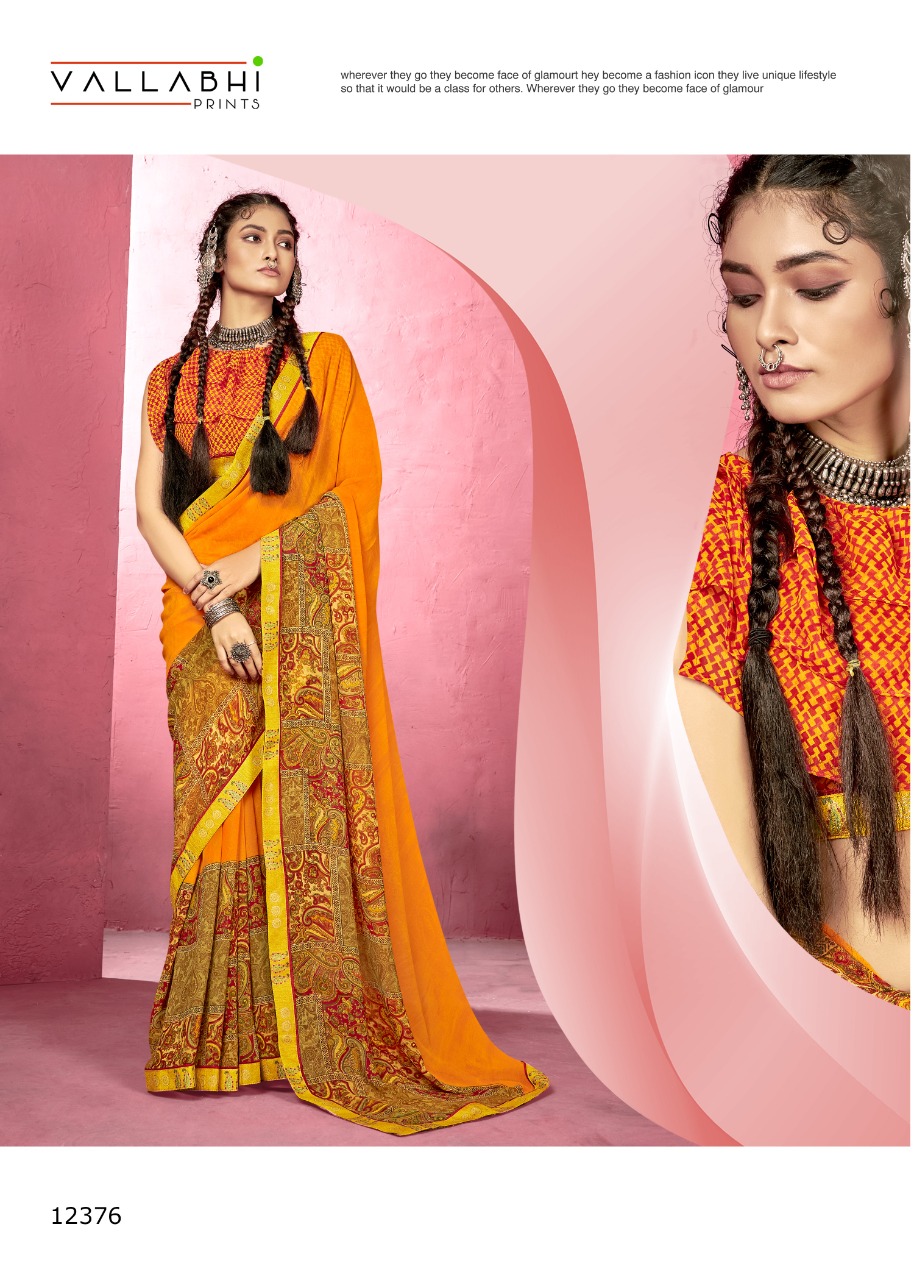 vallabhi print sonmarg Georegette Print exclusive print saree catalog