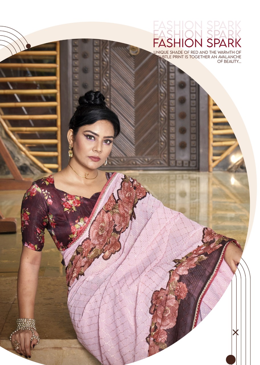 vallabhi print tathastu Georegette  exclusive print saree catalog