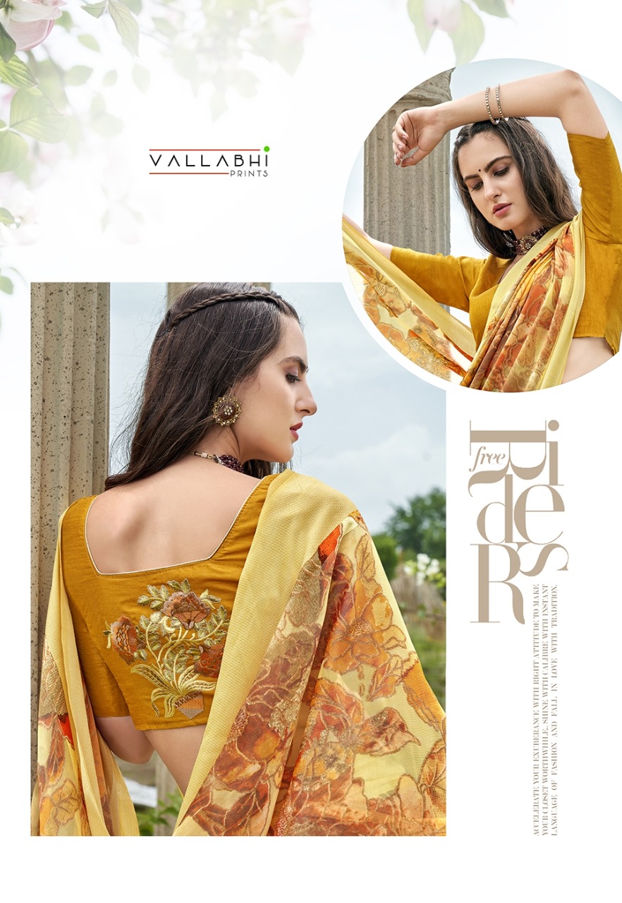 vallabhi print vaamsi Brasso exclusive print saree catalog