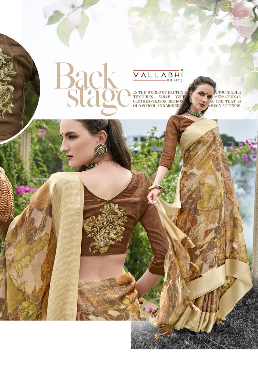 vallabhi print vaamsi Brasso exclusive print saree catalog