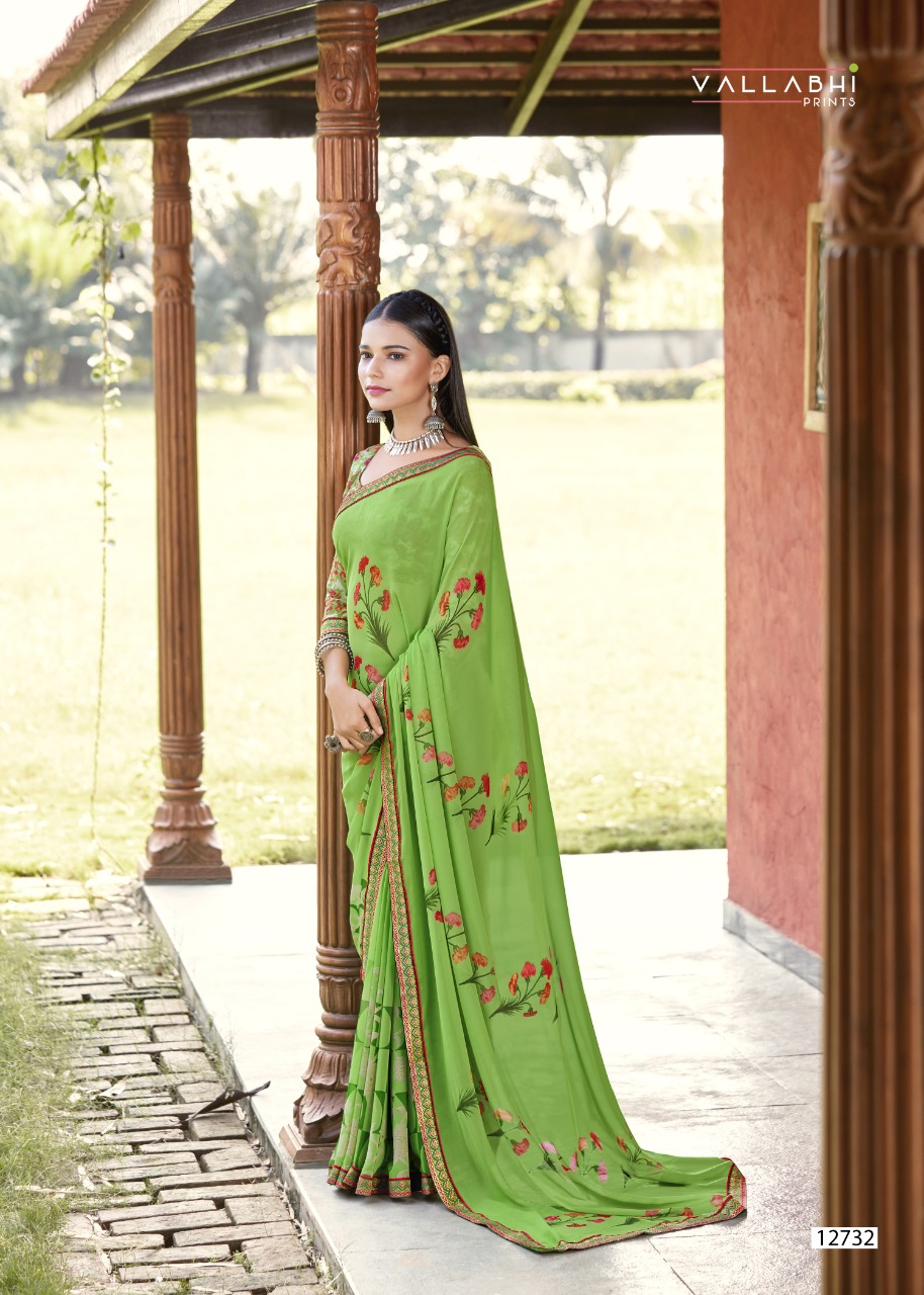 vallabhi print yalgaar georgette decent look saree catalog