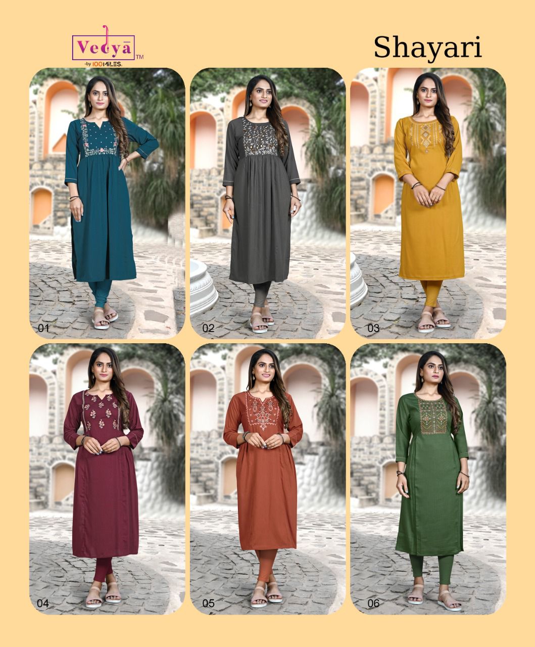 vedya shayari pv silk Embroidered astonishing look Kurti catalog