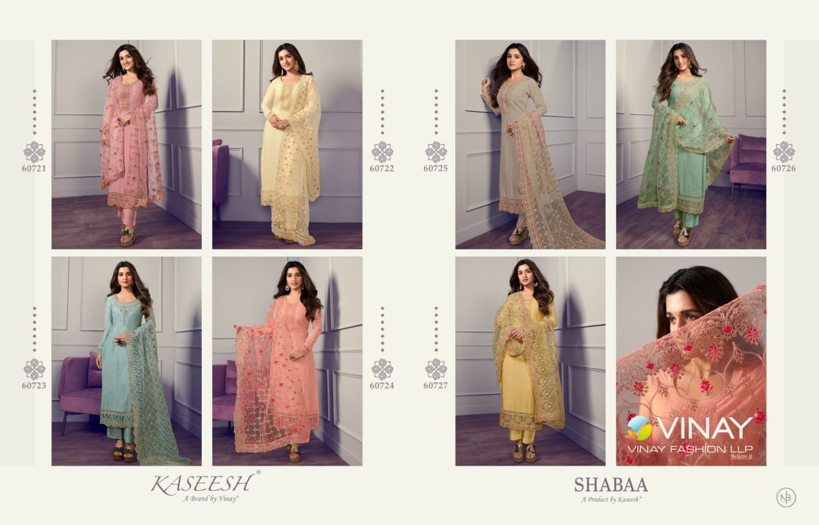 vinay fashion kaseesh shabaa dola gorgeous look salwar suit catalog