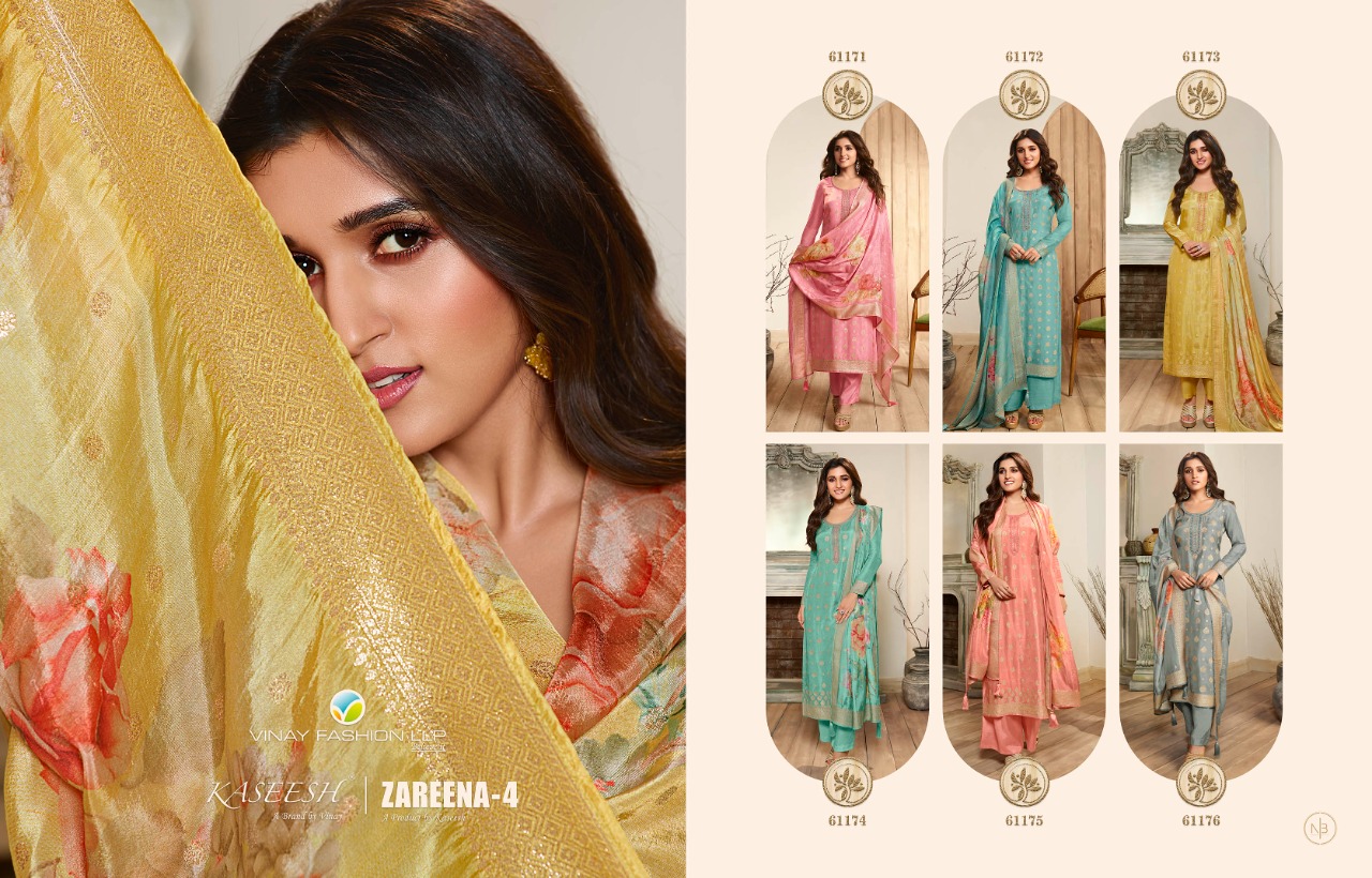 vinay fashion kaseesh Zareena 4 dola gorgeous  look salwar suit catalog