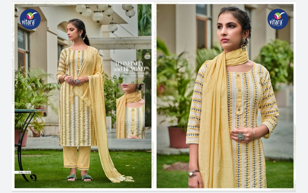 vitara fashion bristal dobhi new and modern style top with pant and dupatta catalog