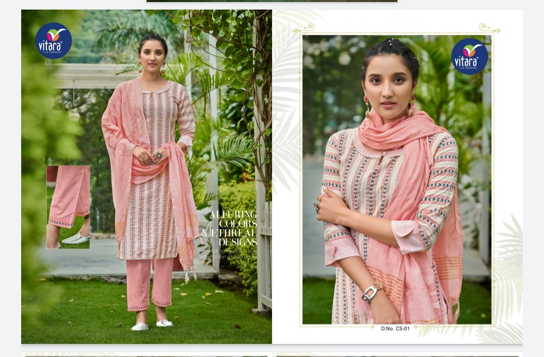 vitara fashion bristal dobhi new and modern style top with pant and dupatta catalog