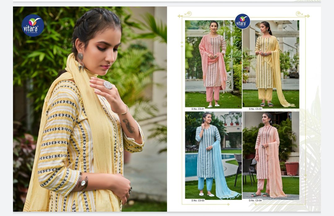 vitara fashion bristal dobhi new and modern style top with pant and dupatta catalog