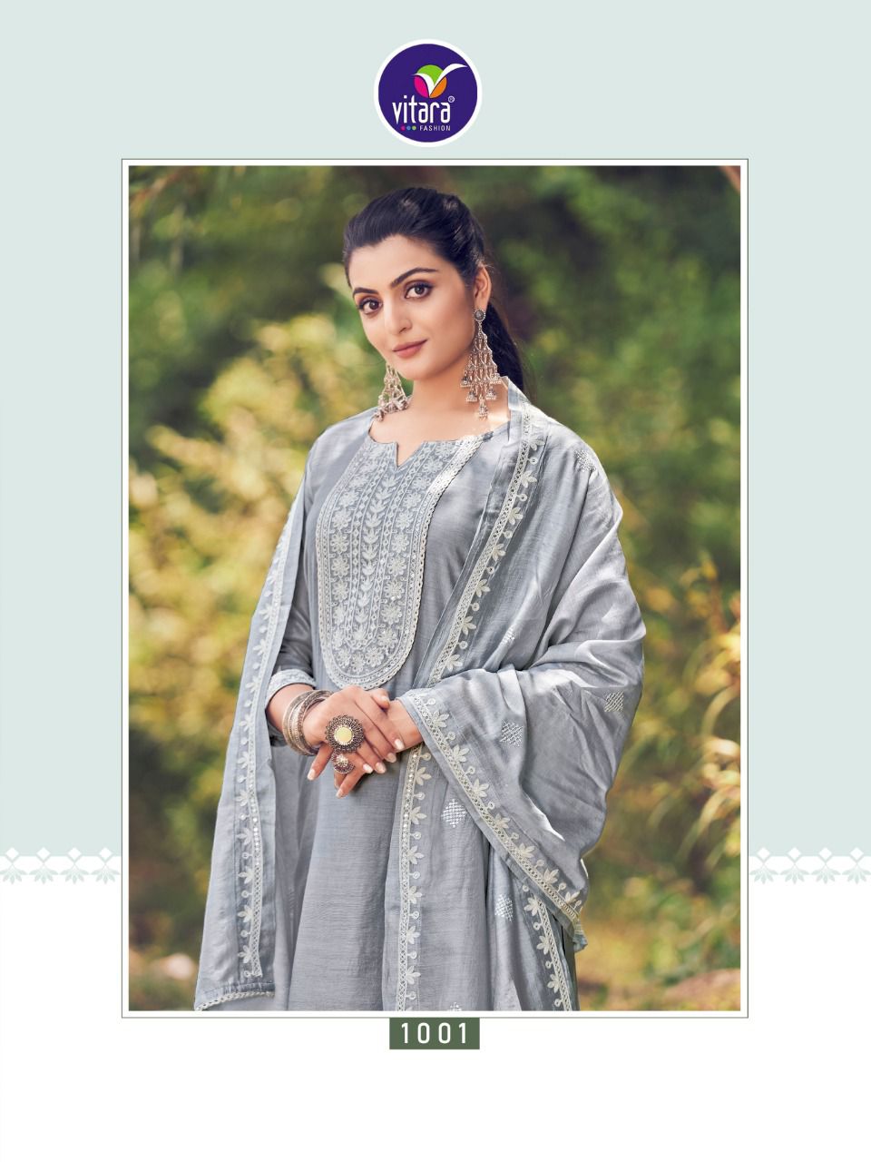 vitara fashion white london viscose attractive look top  plazo with dupatta catalog