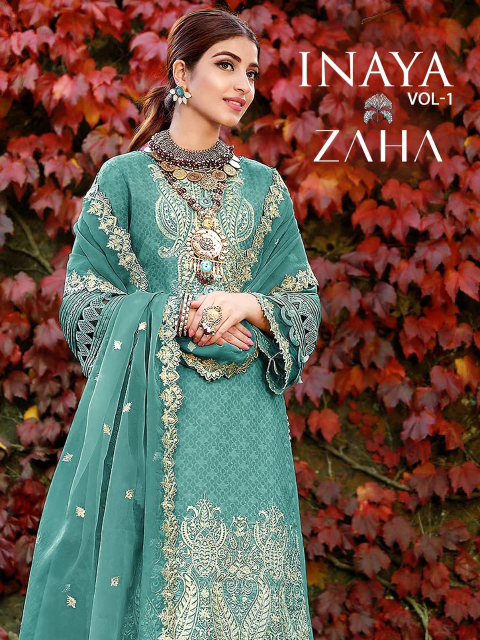 zaha inaya vol 1 10021 georgette graceful look salwar suit catalog