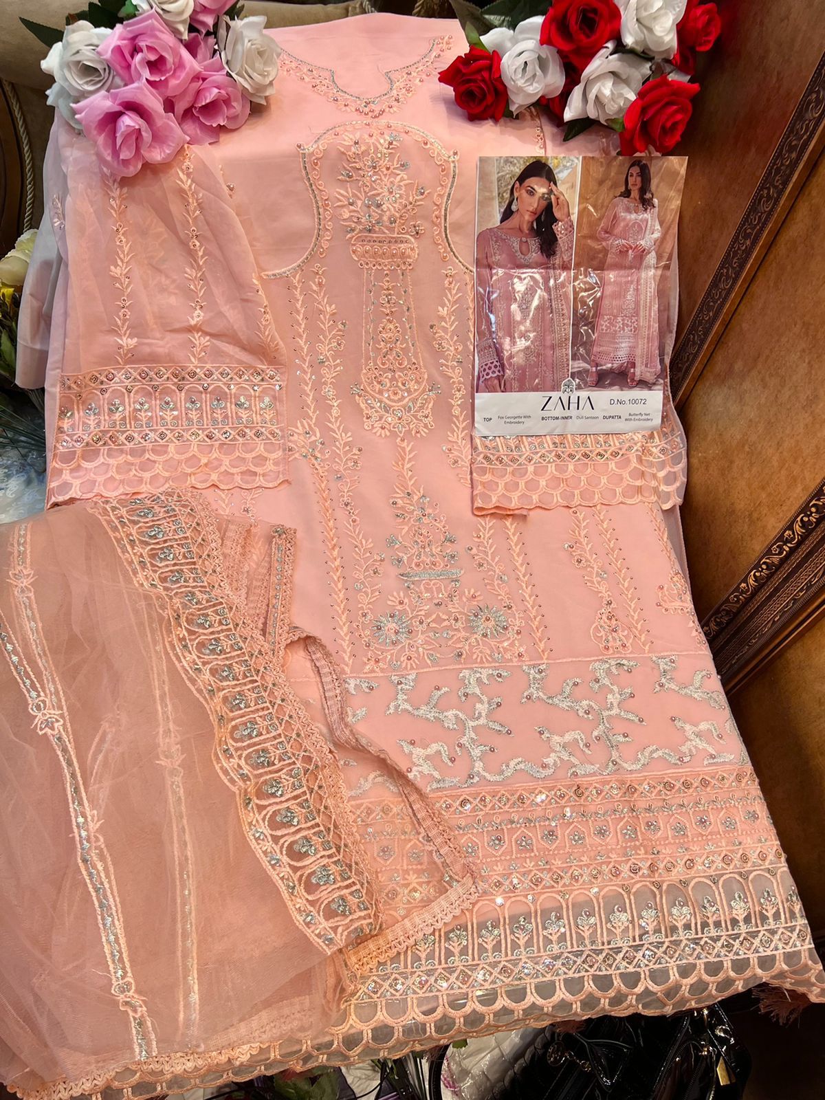 zaha zaha d no 10072 georgette regal look salwar suit single