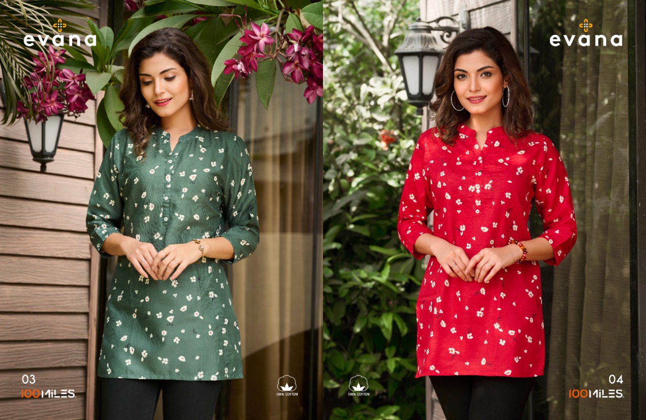 100 miles evana Cotton greaceful look top catalog