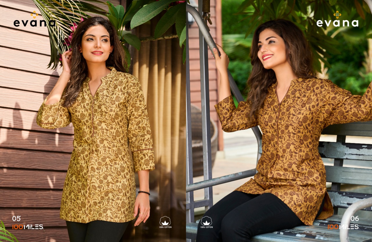 100 miles evana Cotton greaceful look top catalog