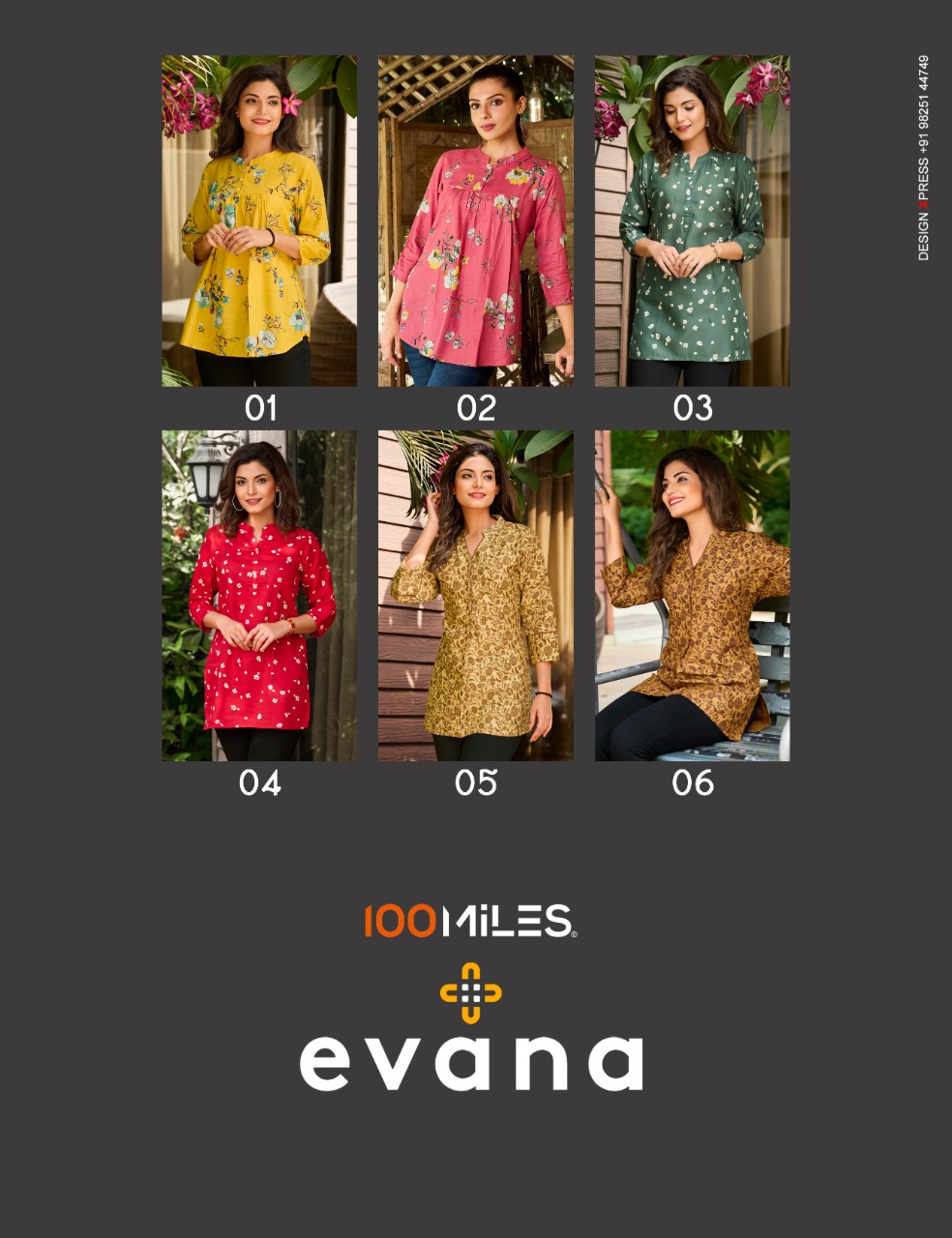 100 miles evana Cotton greaceful look top catalog