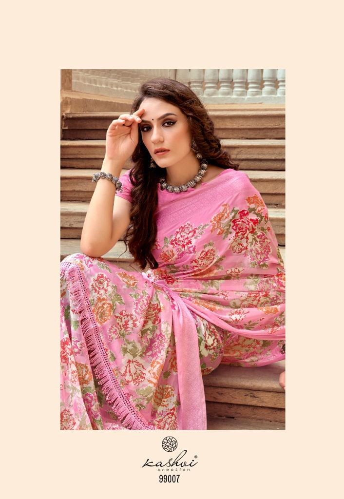 lt kashvi creation monalisa georgette exclusive print saree catalog