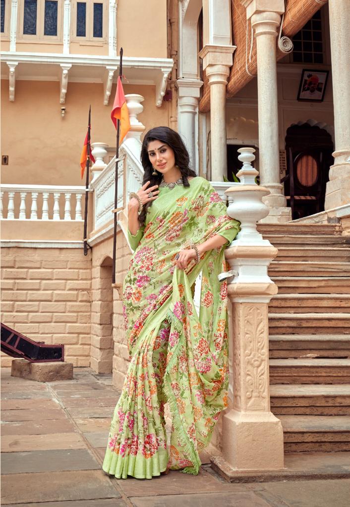 lt kashvi creation monalisa georgette exclusive print saree catalog