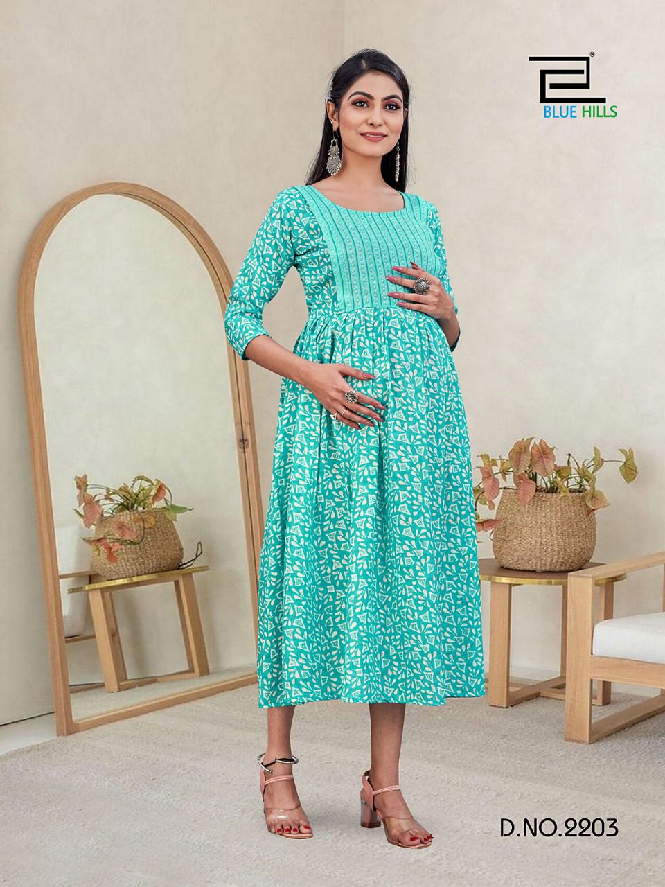 blue hills good news Capsule mill print astonishing kurti catalog