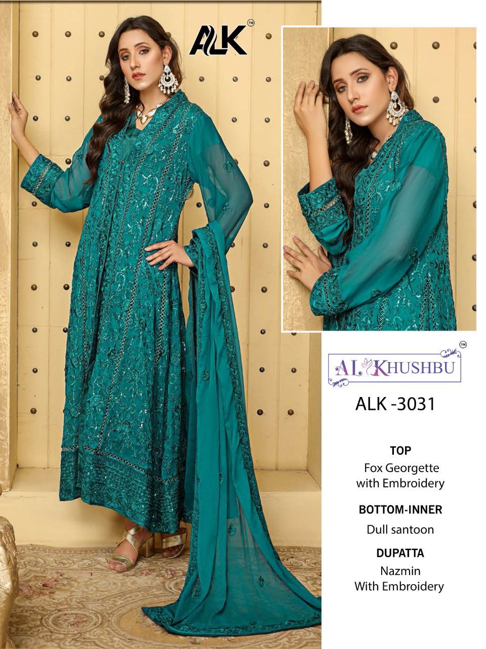 al khushbu afreen vol 1 d no 3031 3032 georgette attractive look salwar suit catalog