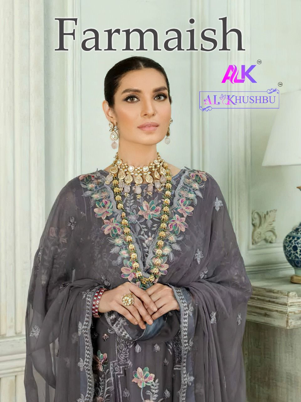 al khushbu farmaish vol 1DNO 3001 3002 3003 georgette exclusive look salwar suit catalog