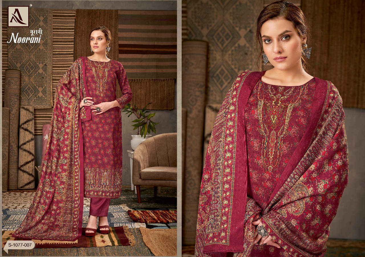 alok suit noorani pashmina exclusive print salwar suit catalog