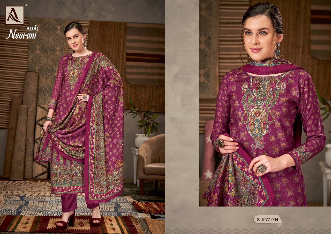 alok suit noorani pashmina exclusive print salwar suit catalog