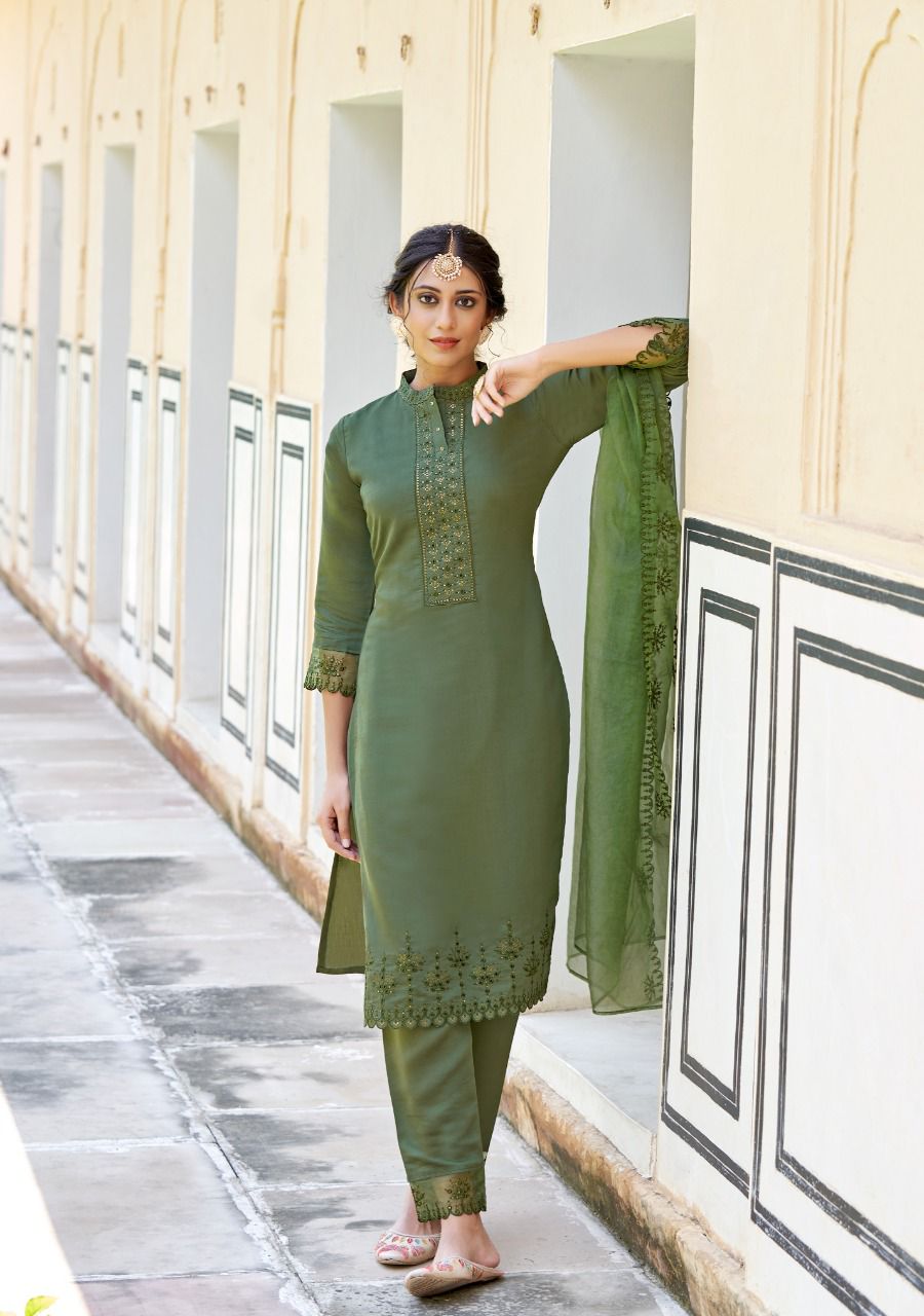 amaaya garments sakshi viscose innovative look kurti pant with dupatta catalog