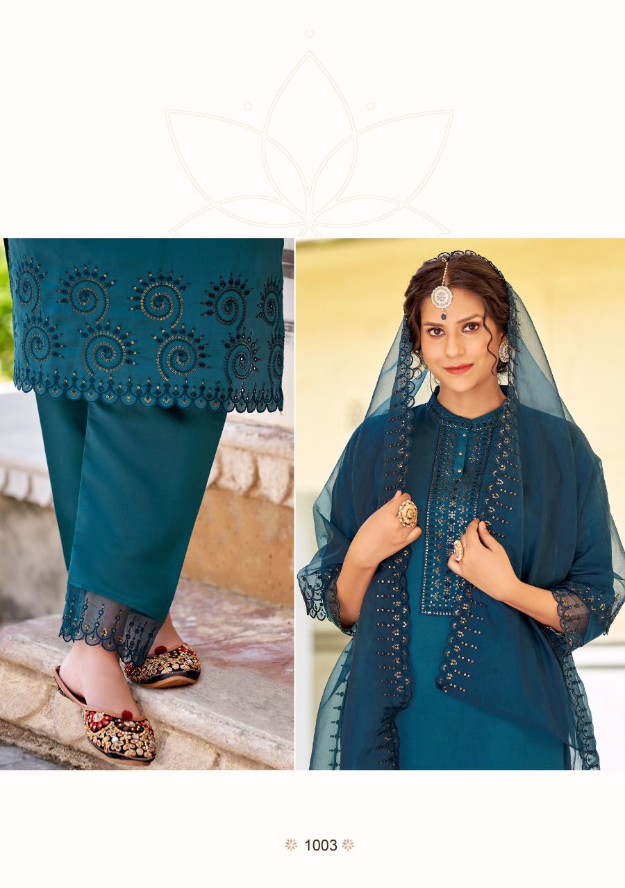 amaaya garments sakshi viscose innovative look kurti pant with dupatta catalog