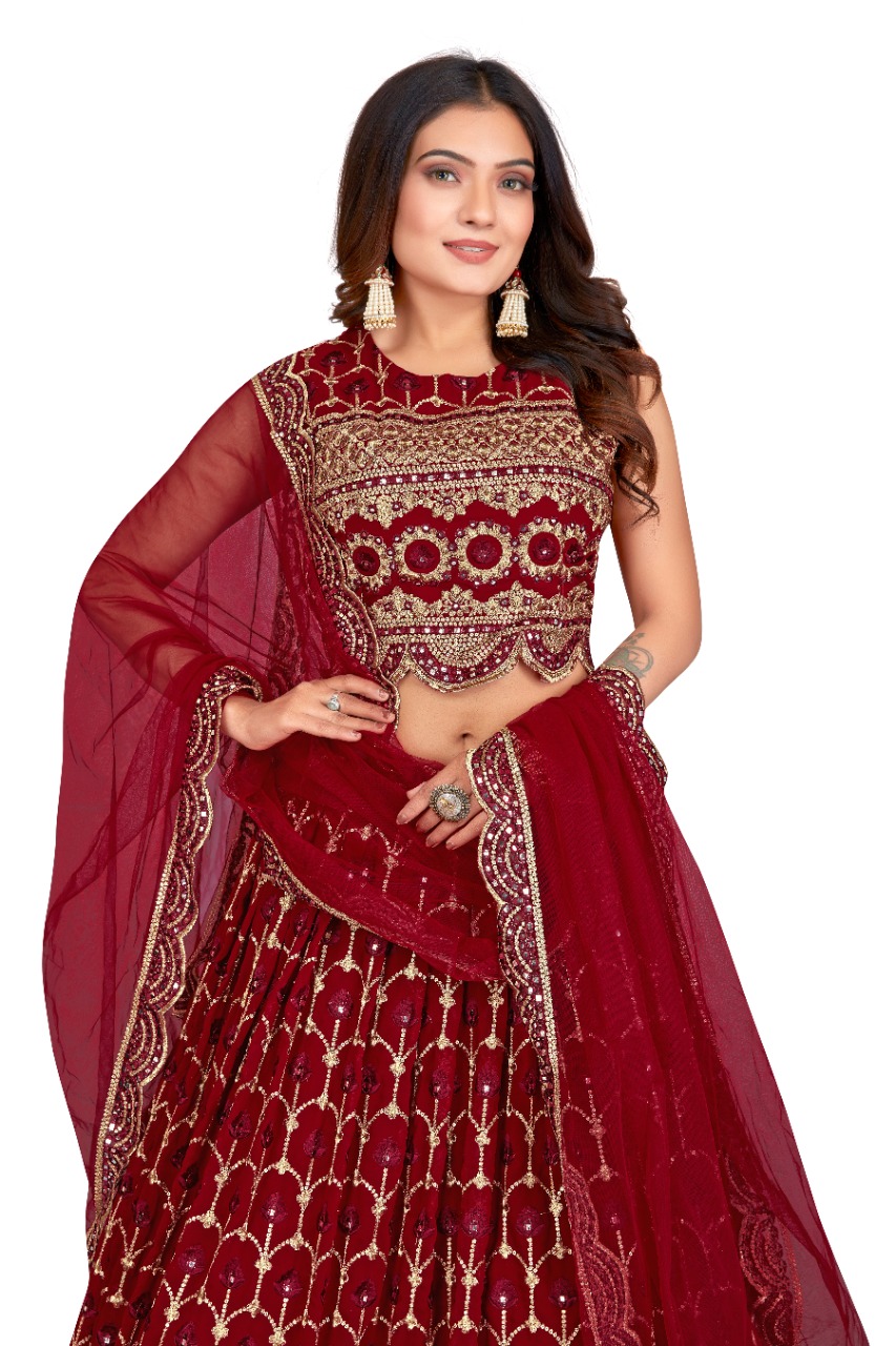 amoha trendz design no c 1918 fancy decent look crop top with lehnga and dupatta catalog