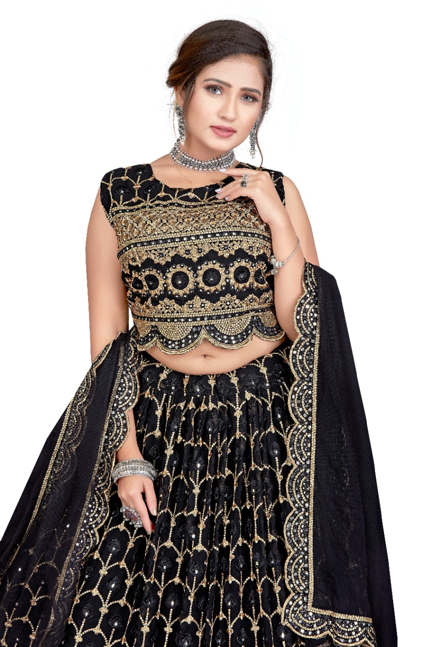 amoha trendz design no c 1918 fancy decent look crop top with lehnga and dupatta catalog