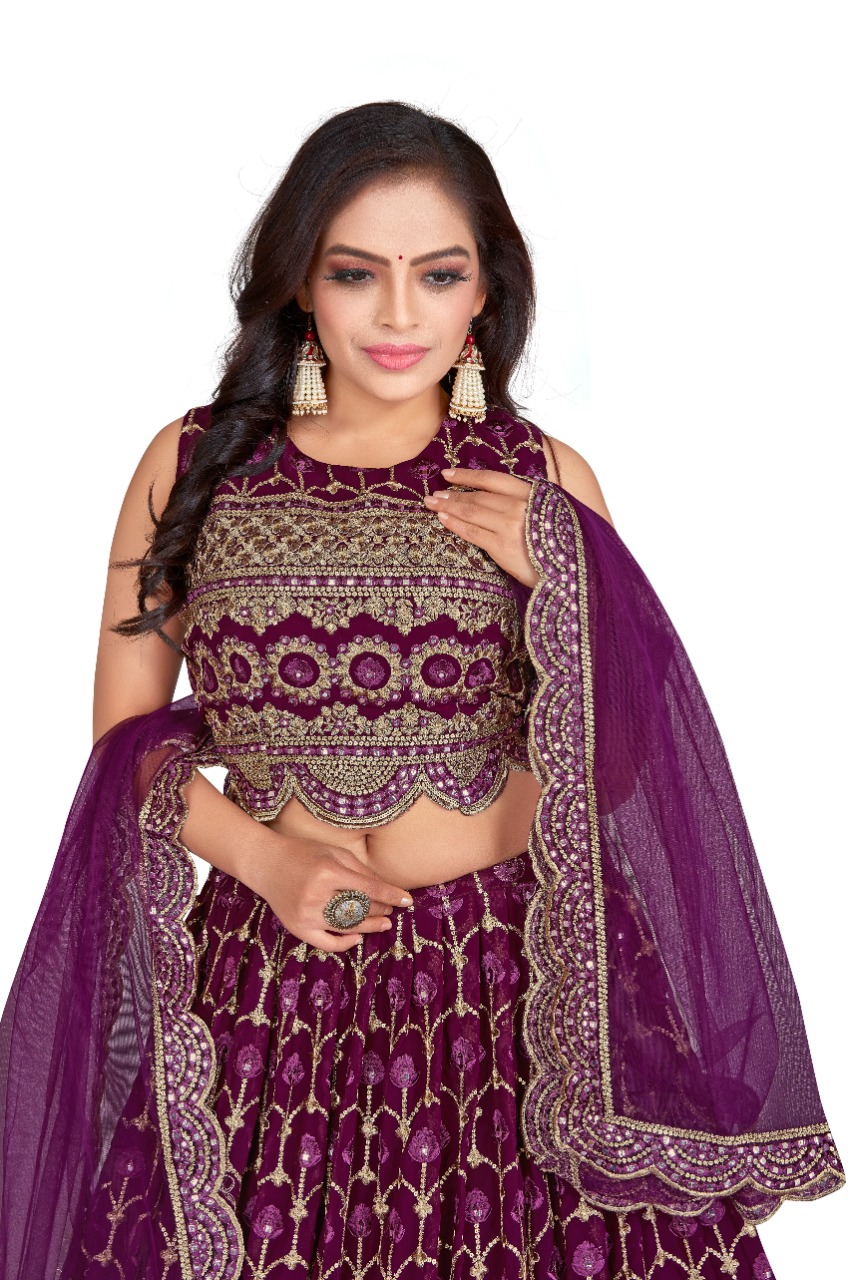 amoha trendz design no c 1918 fancy decent look crop top with lehnga and dupatta catalog