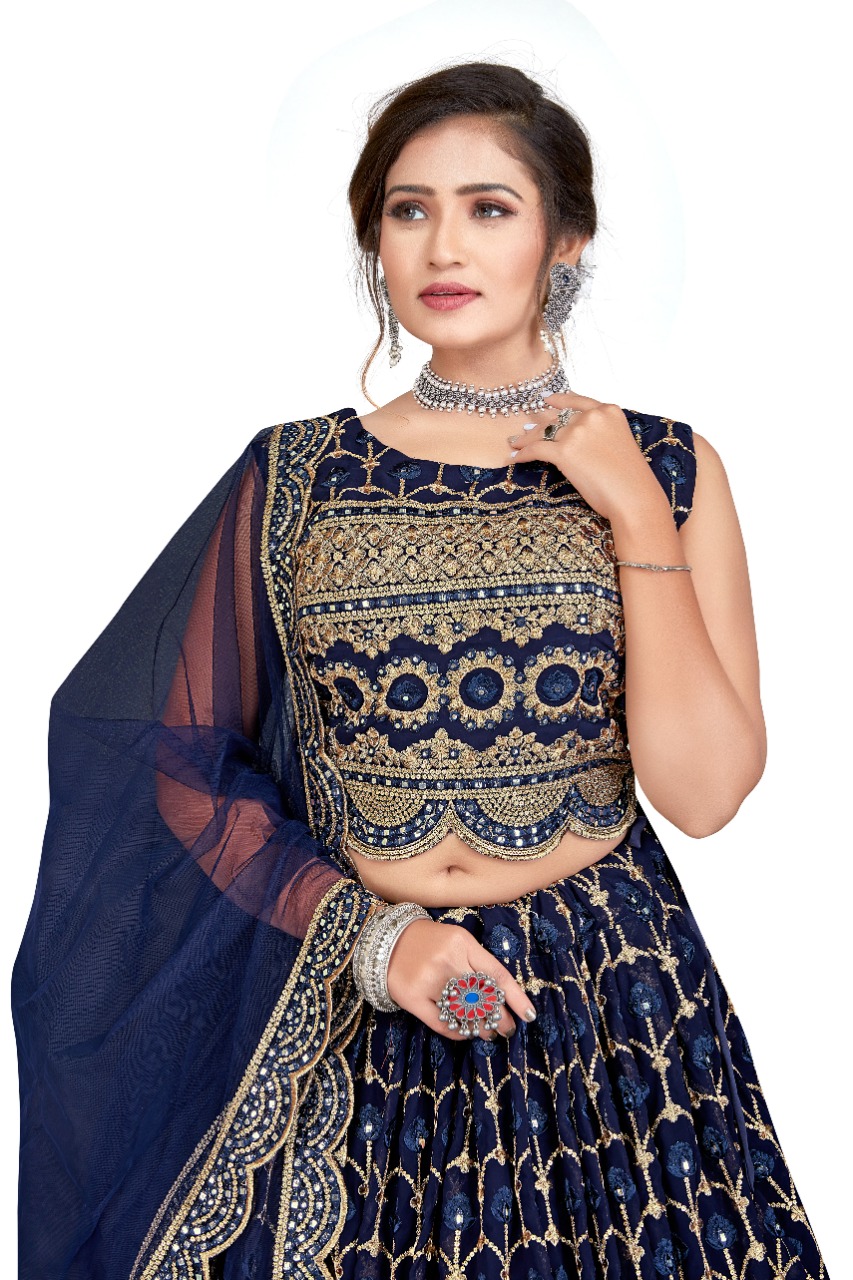 amoha trendz design no c 1918 fancy decent look crop top with lehnga and dupatta catalog