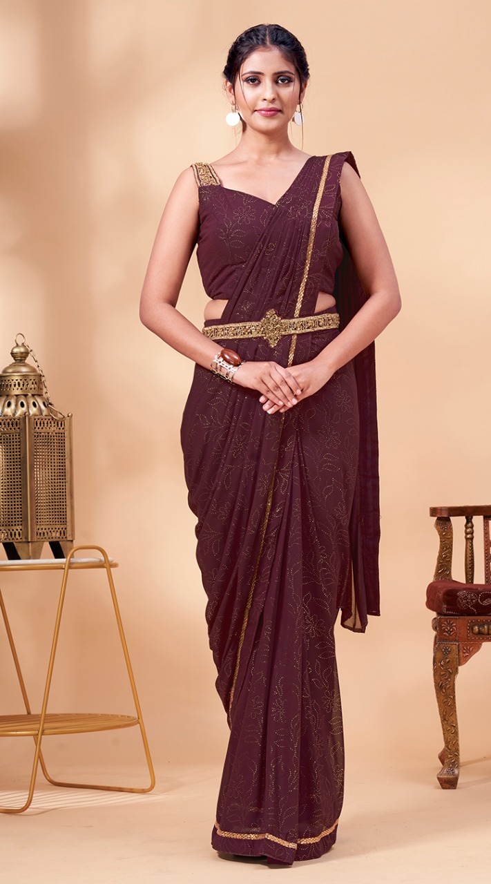 amoha trenza Design No 1015994 georgette innovative style Saree catalog