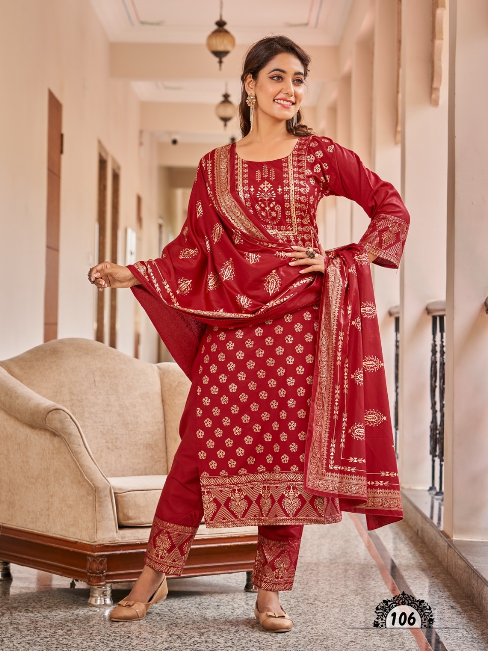 Banwery Fashion nykaa rayon decent look Kurti with Pant and dupatta catalog