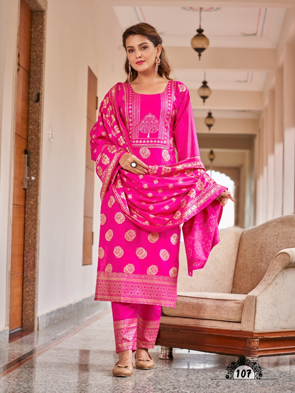 Banwery Fashion nykaa rayon decent look Kurti with Pant and dupatta catalog