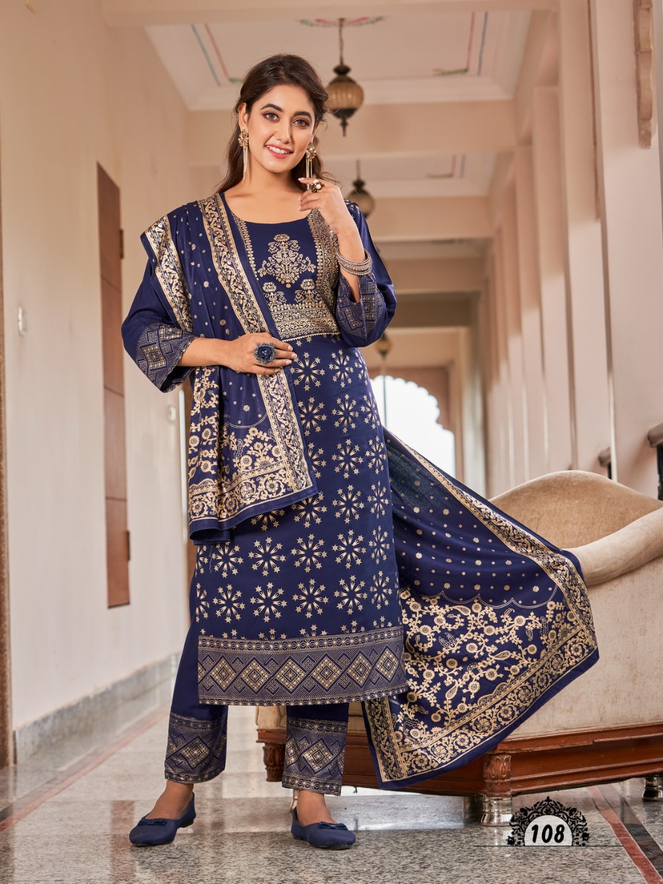 Banwery Fashion nykaa rayon decent look Kurti with Pant and dupatta catalog