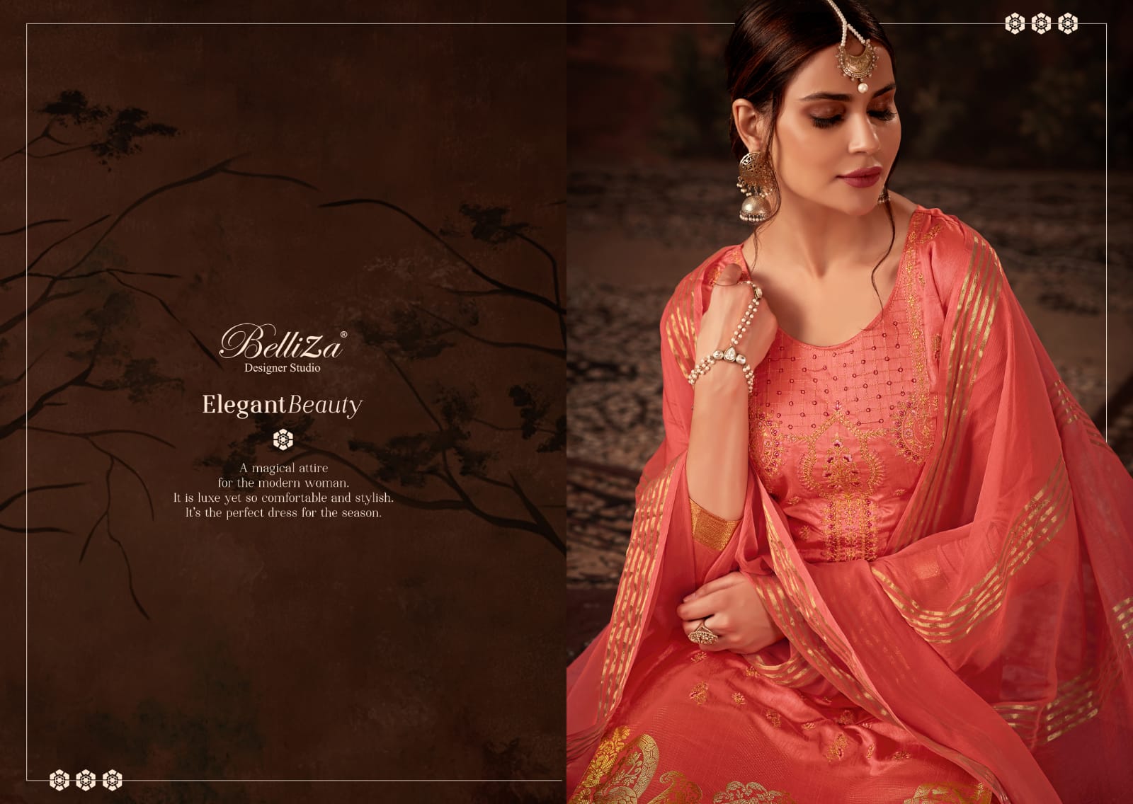 beliza desianer studio zarna silk astonishing  salwar suit catalog