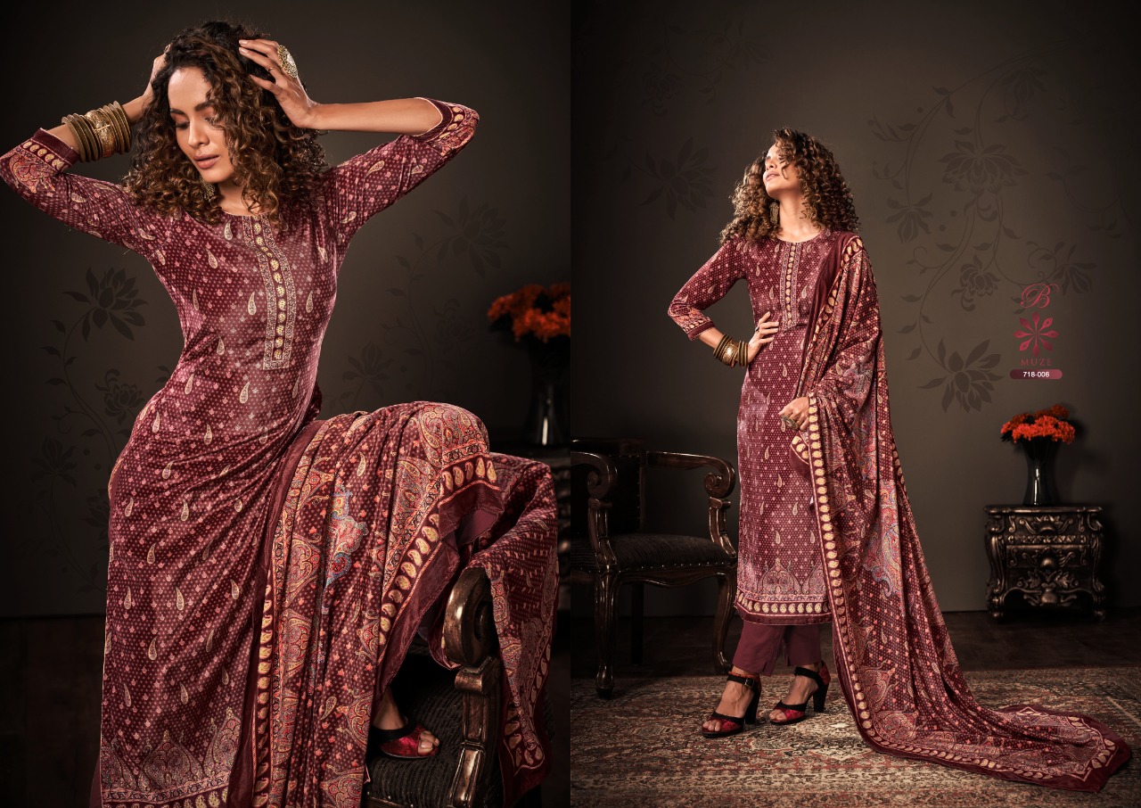 belliza designer studio muze velvet exclusive print salwar suit catalog