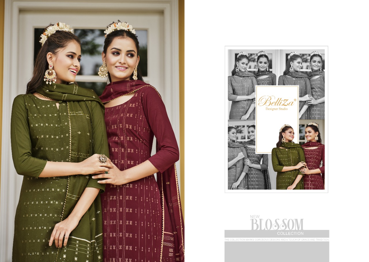 belliza designer studio nimrat silk regal look salwar suit catalog