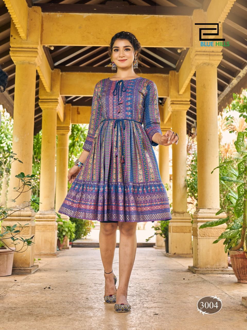 Blue hills Desi Vdesi rayon elegant look frock style kurti catalog