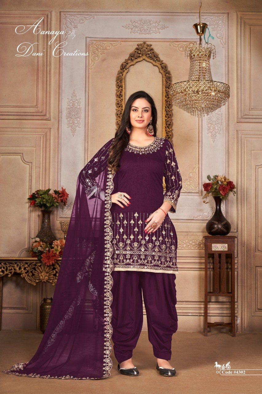 dani aanaya series 4300 vol 143 art silk gorgeous look salwar suit catalog