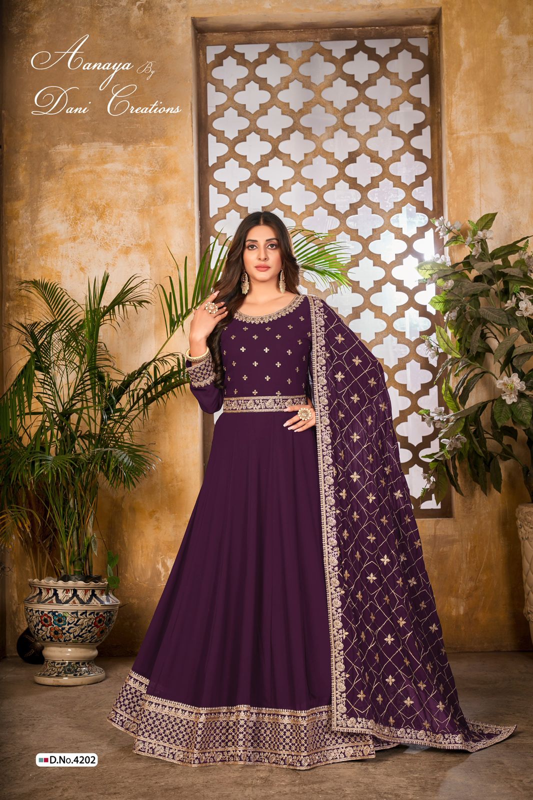 dani aanaya vol 142 serise 4200 georgette catchy look salwar suit catalog