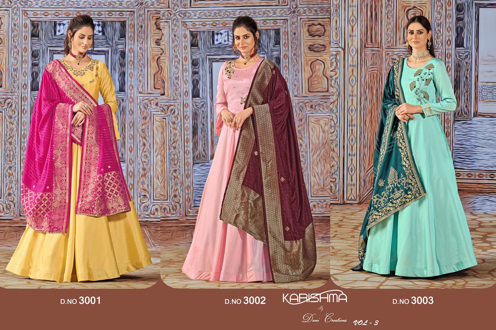 dani Karishma Vol 3 art silk gorgeous look top Bottom  with dupatta catalog