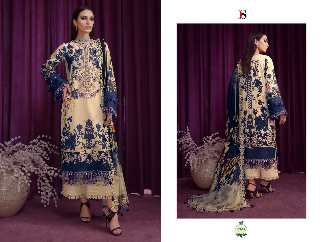 deepsy suit bliss 22-3 pasmina decent embroidery look salwar suit catalog