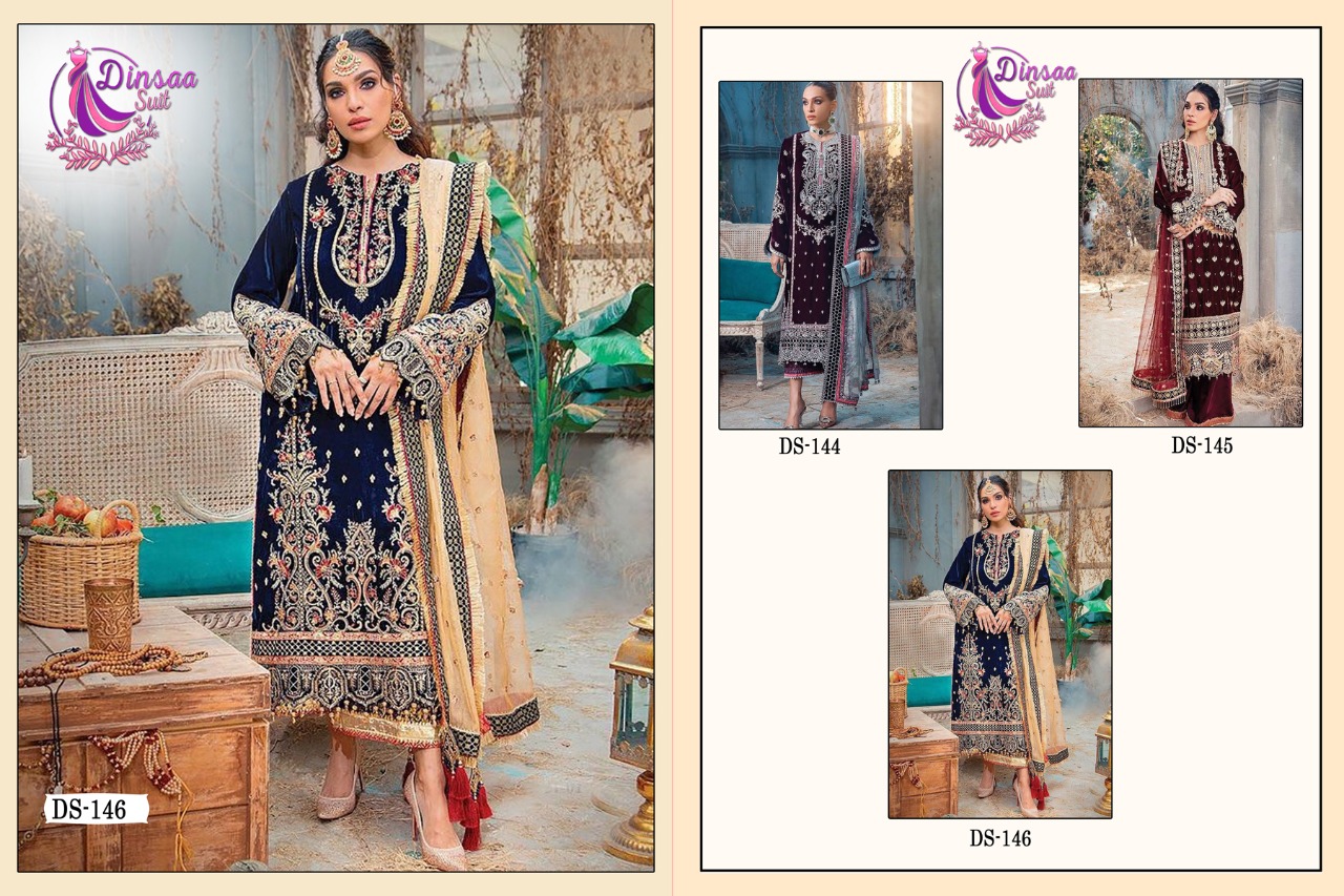 dinsaa suit anaya vol 1 velvet collection velvet attractive look salwar suit catalog