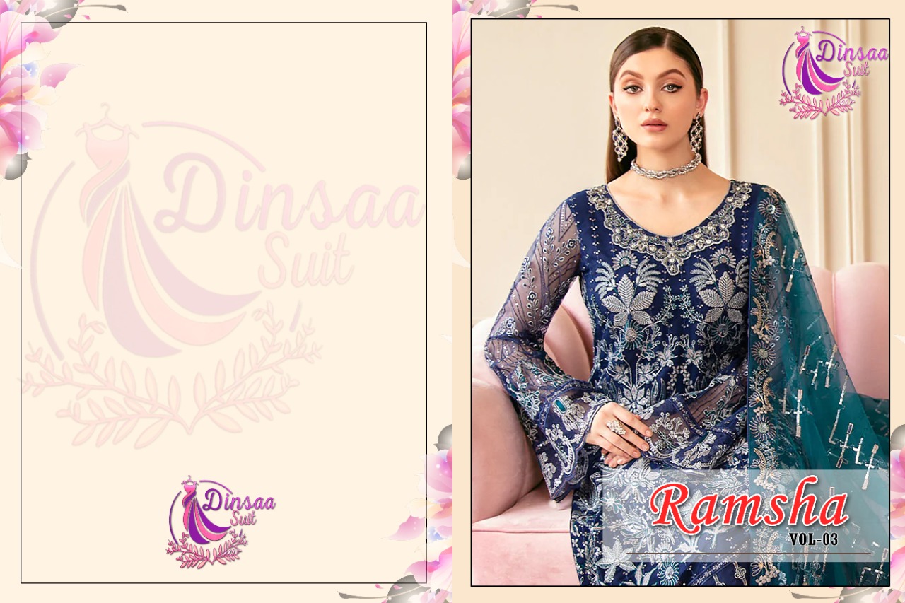 dinsaa suit D NO 139 TO 141 georgette regal look salwar suit catalog