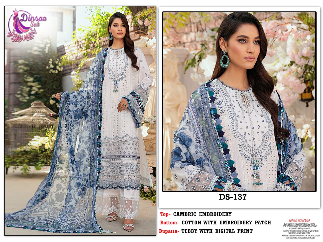 dinsaa suit roohi d no 137 cambric catchy look salwar suit single