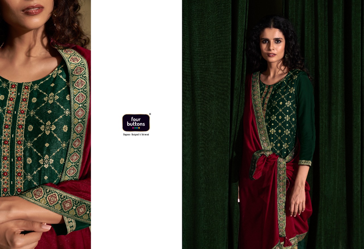 four buttons Banaras 2 patola elegant look top bottom with dupatta catalog